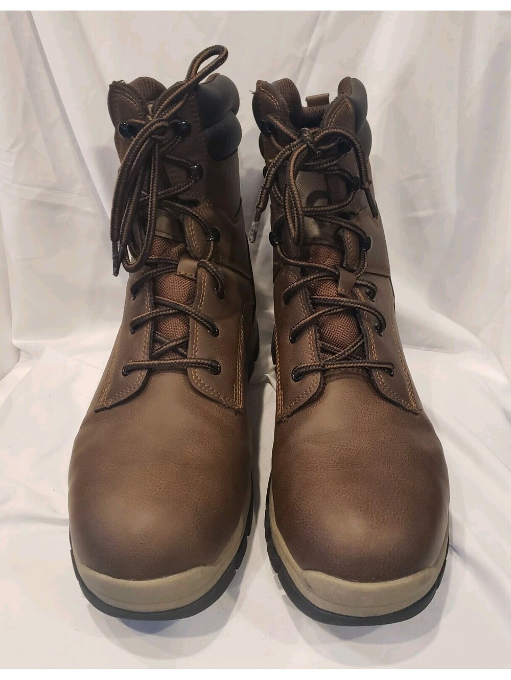 Brahma Mens Size 12 Brown Lace Up Work Boots Rugged Outdoor Utility Lug Sole